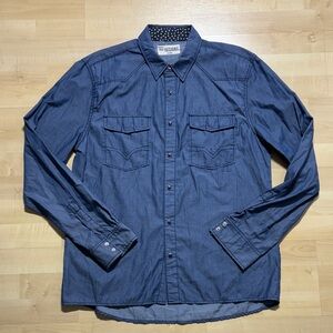 Denim & Flower Blue Casual Button Down Shirt